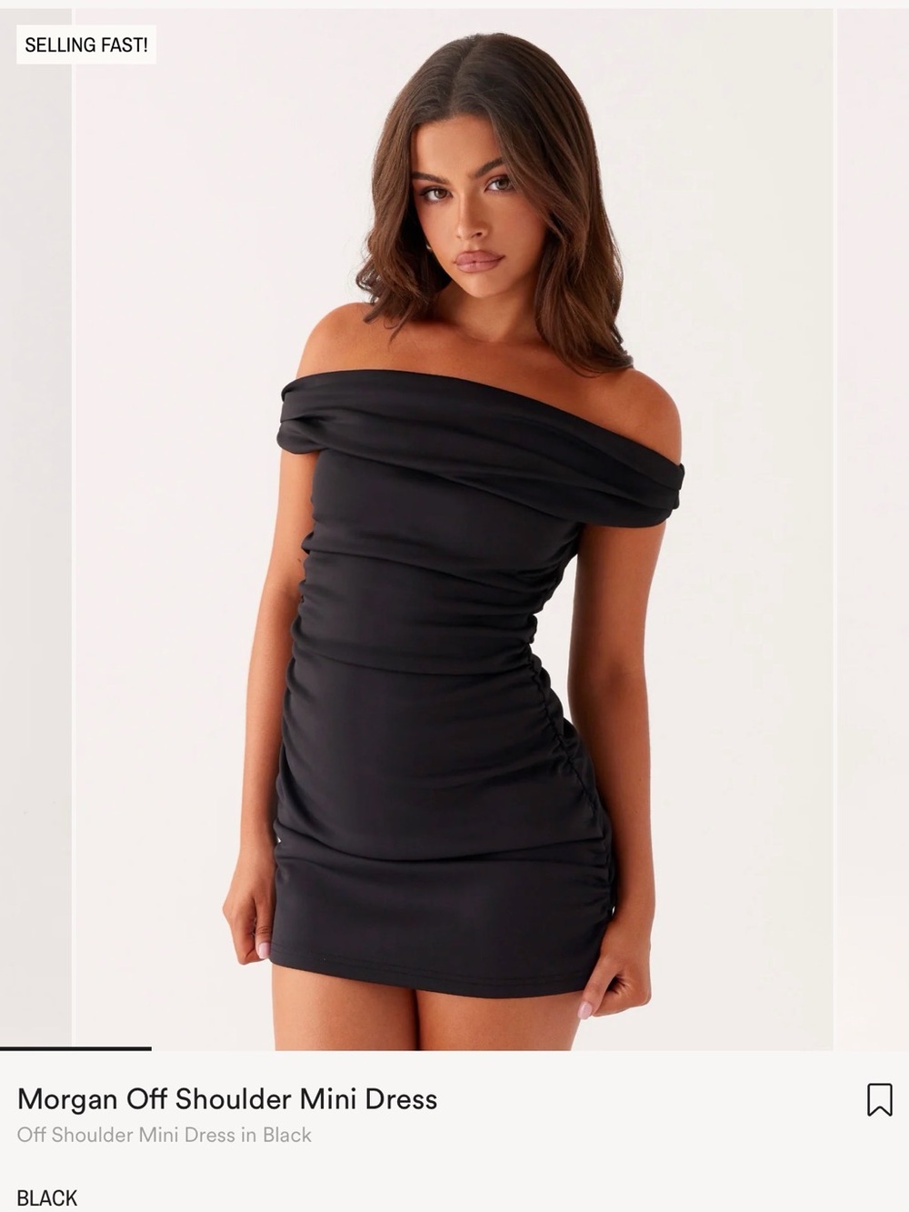 Peppermayo Black Off-Shoulder Mini Dress
